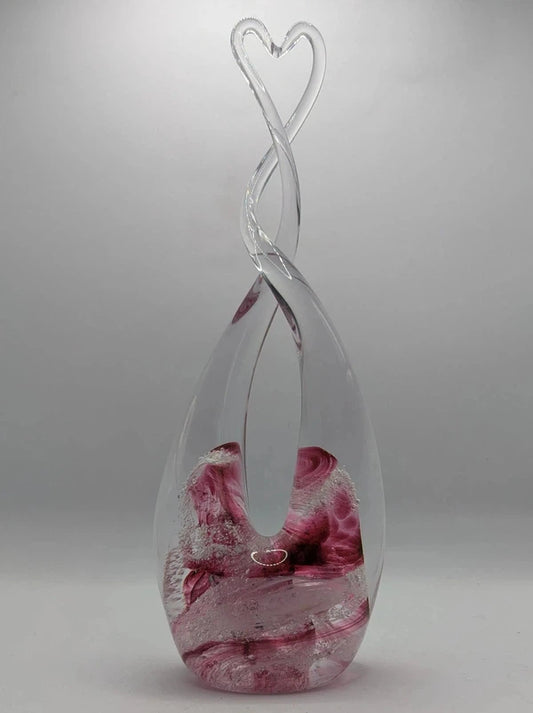 ashes to glass heart sculpture