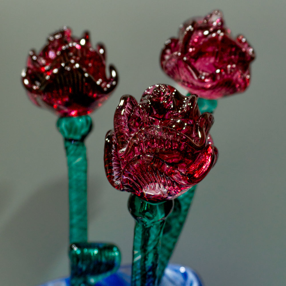 Glass Valentine's Day Roses