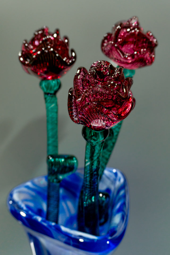 Glass Valentine's Day Roses