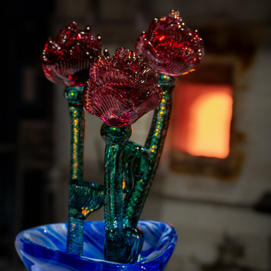 Glass Valentine's Day Roses