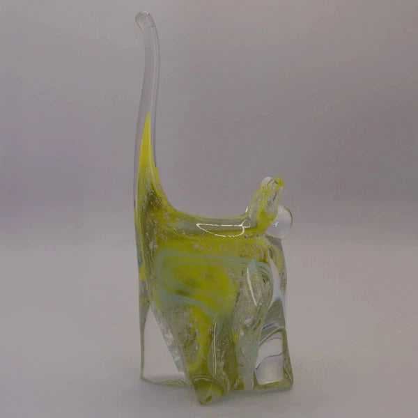 Ashes to Glass Cat-Cremation Ashes Glass-Stuart Wiltshire Glass Outlet-Spring Green with Ashes-Stuart Wiltshire Glass Ltd