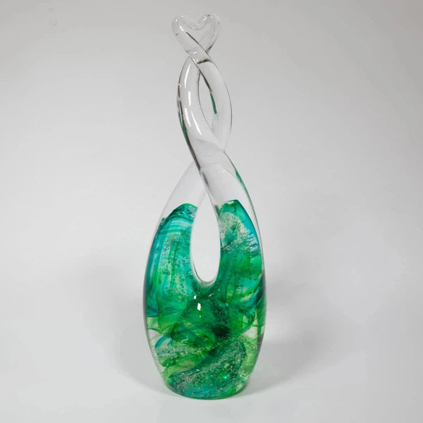 Ashes into glass heart sculpture