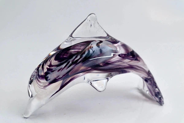 Glass dolphin sculpture