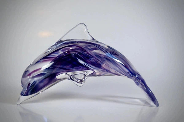 Glass dolphin sculpture