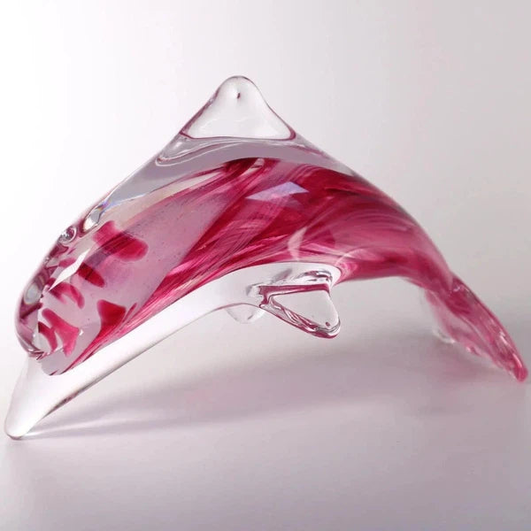 Glass dolphin sculpture