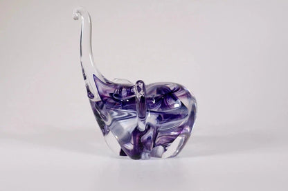 Glass elephant sculpture