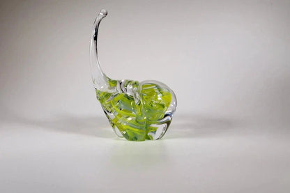 Glass elephant sculpture