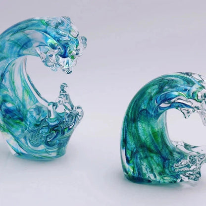 Glass wave sculpture