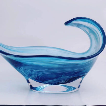 Glass wave sculpture