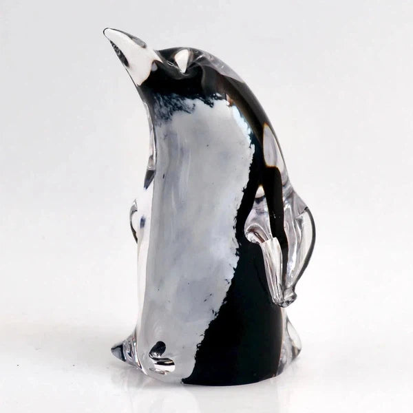 Glass penguin sculpture