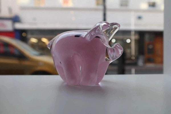 Glass pig sculpture