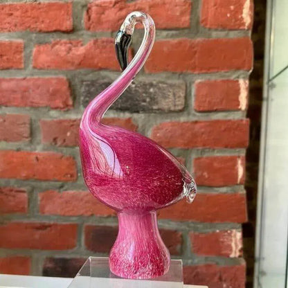 Large glass flamingo sculpture