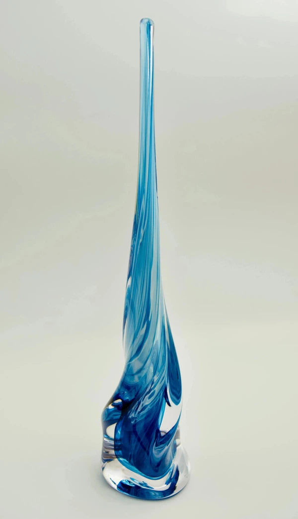 Vortex Sculptures-Sculptures-Stuart Wiltshire Glass Outlet-Turquoise & White-Stuart Wiltshire Glass Ltd