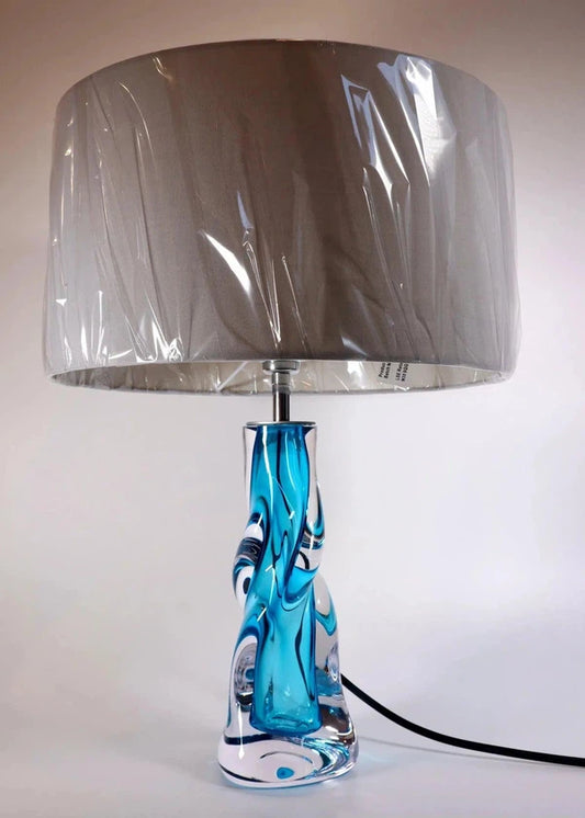 Vortex Table Lamps-Table lamps-Stuart Wiltshire Glass Outlet-Copper blue-Medium-Stuart Wiltshire Glass Ltd